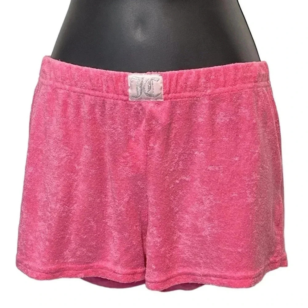 🍀2/$22 Juicy Couture Velour Pink Sleepwear Shorts Womens Sexy Pajamas Small - Picture 10 of 10